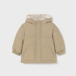 “Giubbino lungo zip e cappuccio “”orecchiette”” Neonato” – Mayoral