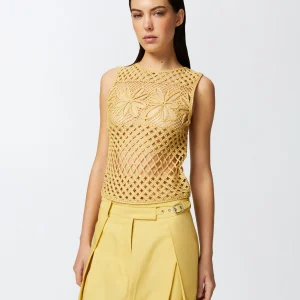 Top senza maniche crochet traforato