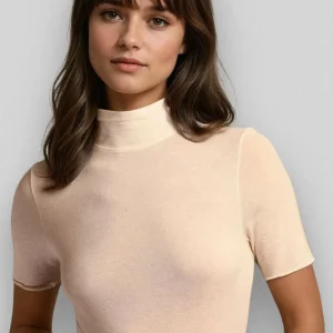 Lupetto a Manica Corta in Modal Ultralight con Cashmere