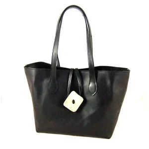 BORSA SHOPPER CON BOTTONE IN OSSO DI CERVO