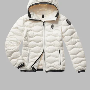 Blauer Giubbino Imbottito Piuma Bianco