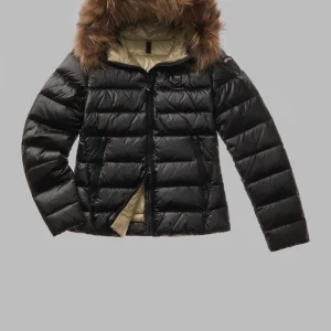 Blauer Giubbino Imbottito In  Piuma Nero