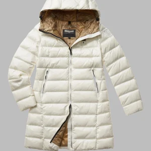 Blauer Trench Lungo Bianco