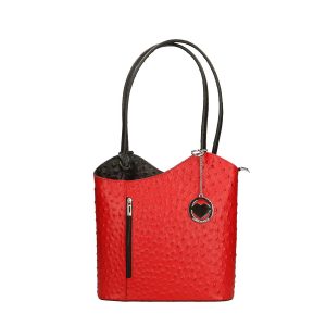 Borsa a spalla da Donna in Pelle Stampa Struzzo –  Cancun 3005.