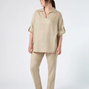 Pantaloni slim in lino Marina Rinaldi