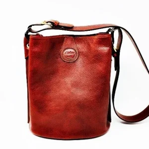 BORSA SECCHIELLO OVALE IN CUOIO