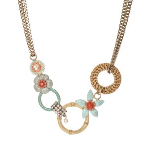 Sodini collana fiorellini e cerchi Zenzero