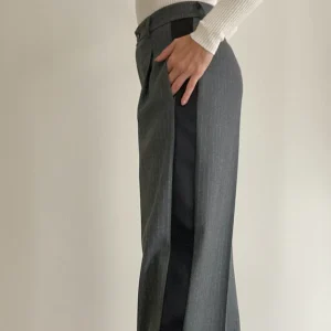 Pantalone Gessato Ampio Con Banda Laterale VICOLO