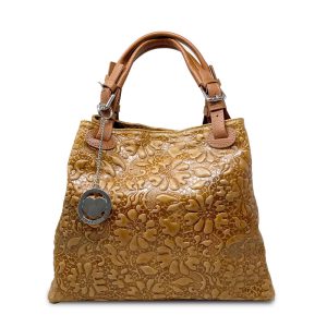 Borsa a Mano da Donna Fantasia Floreale su Pelle – Pienza 80049.