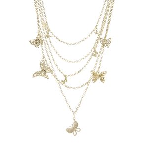 Sodini collana multifilo con farfalline Cielo
