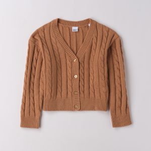 Cardigan bottoni treccia Bambina – Ido