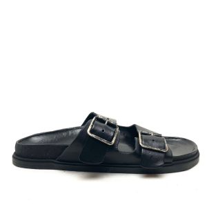 Brador art. 70746 ciabatta doppia fascia in pelle tinto capo nera