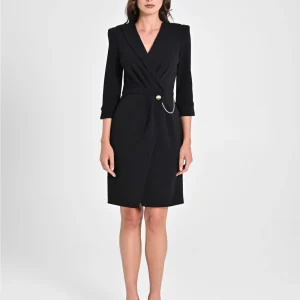 Abito Wrap Nero Rinascimento