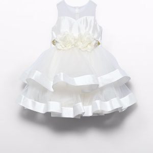 Abito cerimonia spalla larga tulle fiori Ragazza – Abel & Lula