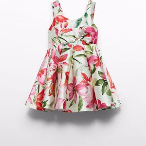 Abito cerimonia spalla larga fantasia Ragazza – Abel & Lula