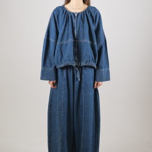 Giubbino arricciato denim