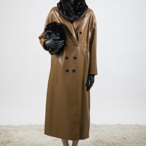 Cappotto ecopelle sigaro