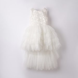 Abito cerimonia spalla larga tulle Ragazza – Sarabanda