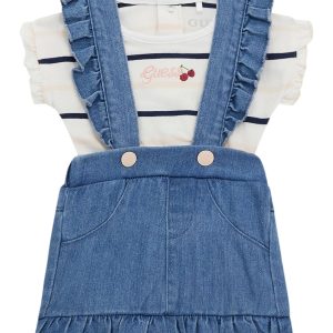 Salopette gonna jeans e body mezza manica Neonata – Guess