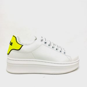 GAèLLE art. GBCDP2950 sneakers addict ecope. bianco-giallo fluo