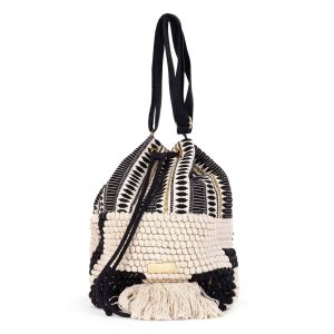 Gioseppo borsa etnica bianca e nera. Modello a sacca 45238
