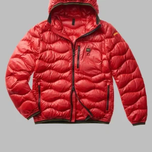 Blauer Giubbino Corto Imbottito Ovatta Rosso