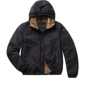 BLAUER Giubbino Uomo C11040 006007 Parker A-EE Cappuccio Pelliccia 999 NERO