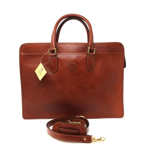 CARTELLA PORTADOCUMENTI CON MANICI IN CUOIO