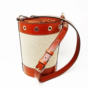 BORSA SECCHIELLO CUOIO e CANVAS