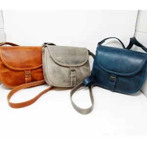 BORSA KATANA CUOIO Marrone-Blu-Grigia