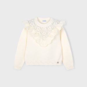 Maglioncino girocollo manica lunga volant Bambina – Mayoral