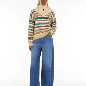 Pantalone Jeans Lisotte ampi in denim con logo Max Mara Weekend