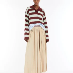 Gonna lunga Bleu in jersey plissè Max Mara Weekend