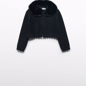 Cardigan colletto pelliccia Bambina – Abel & Lula