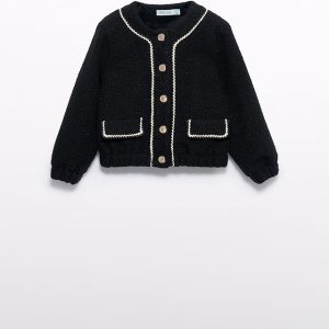 Cardigan bottoni pelliccetta Bambina – Abel & Lula