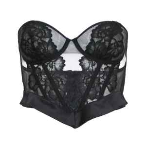 Bustier in raso e pizzo