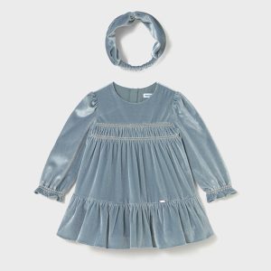 Abito manica lunga ciniglia con fascia capelli Neonata – Mayoral