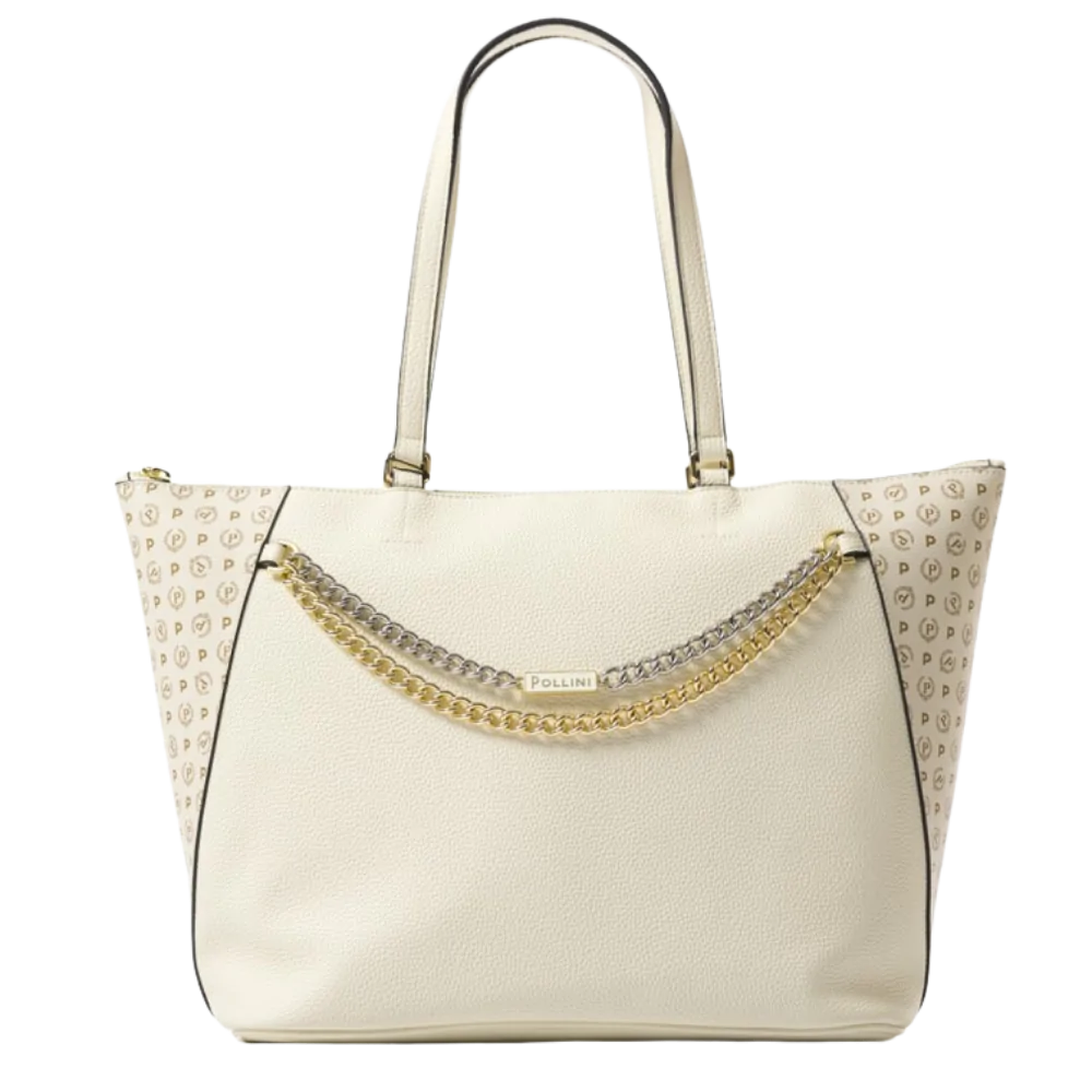 BORSA GRAINED PU+ HER. PVC AVORIO – BORSA – Pollini - immagine 2