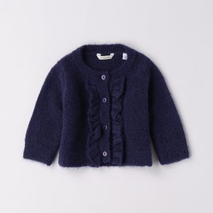 Cardigan bottoni rouches pelliccetta Neonata – Sarabanda