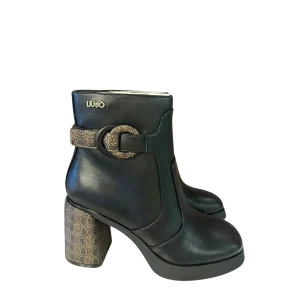 GRACE 03- ANKLE BOOT SPREADING/ PRINTED SAFFIANO BLACK/BROWN – stivali – Liu jo